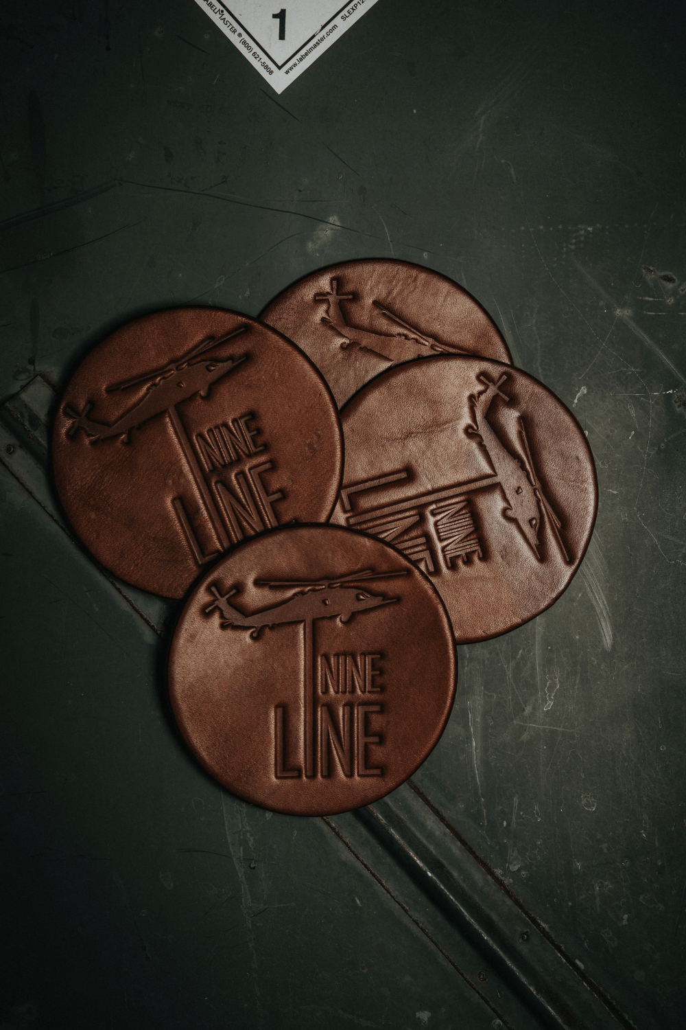 Nine Line Leather Coasters - 4 Pack - Nine Line Apparel