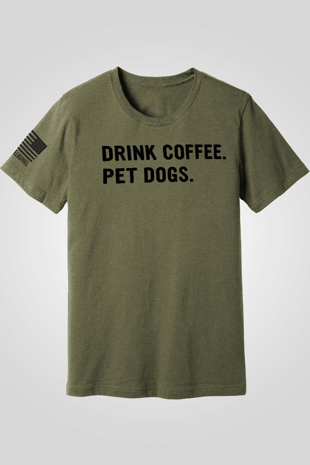 Premium Men's T-Shirt - Drink Coffee Pet Dogs - Nine Line Apparel