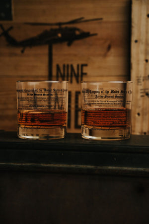 Prohibition Whiskey Glassware - set of two - Nine Line Apparel