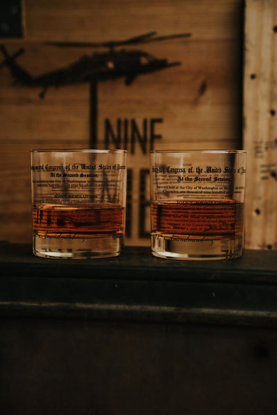 Prohibition Whiskey Glassware - set of two - Nine Line Apparel
