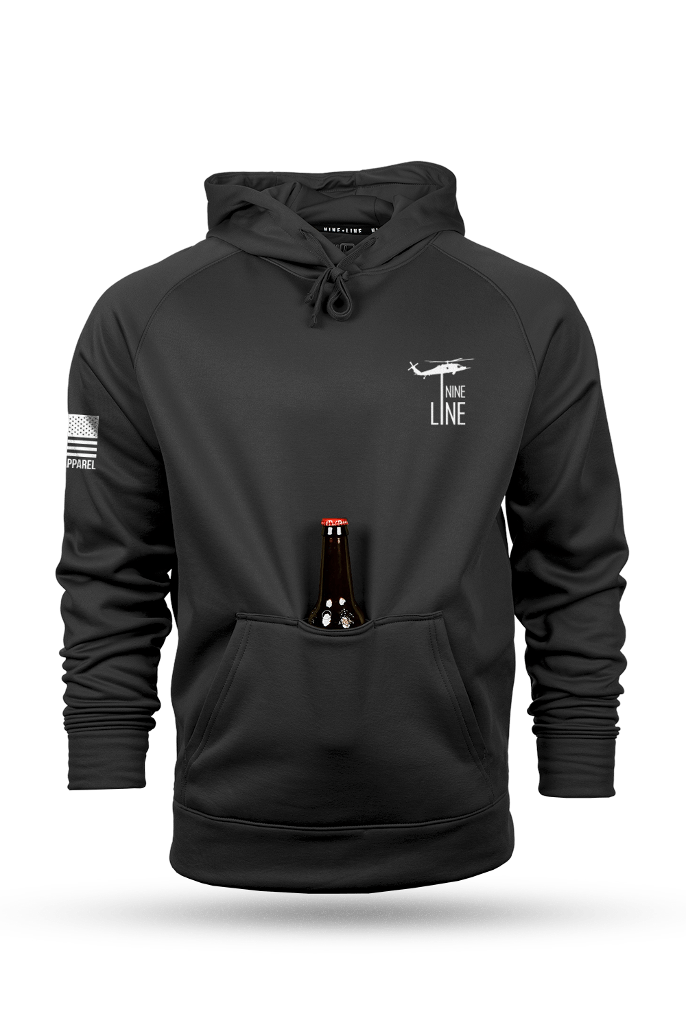 Raglan Tailgater Hoodie - Maltese Cross Schematic - Nine Line Apparel