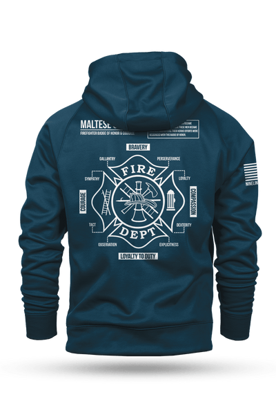 Raglan Tailgater Hoodie - Maltese Cross Schematic - Nine Line Apparel