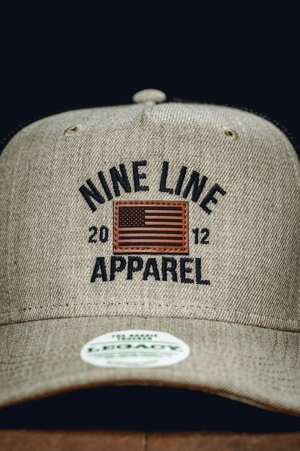 Roadie Trucker Hat Leather Flag Collection [ON SALE] - Nine Line Apparel