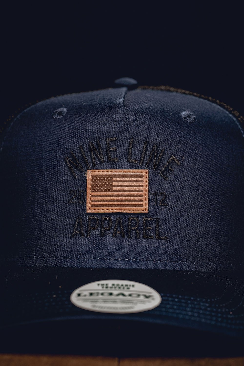 Roadie Trucker Hat Leather Flag Collection [ON SALE] - Nine Line Apparel