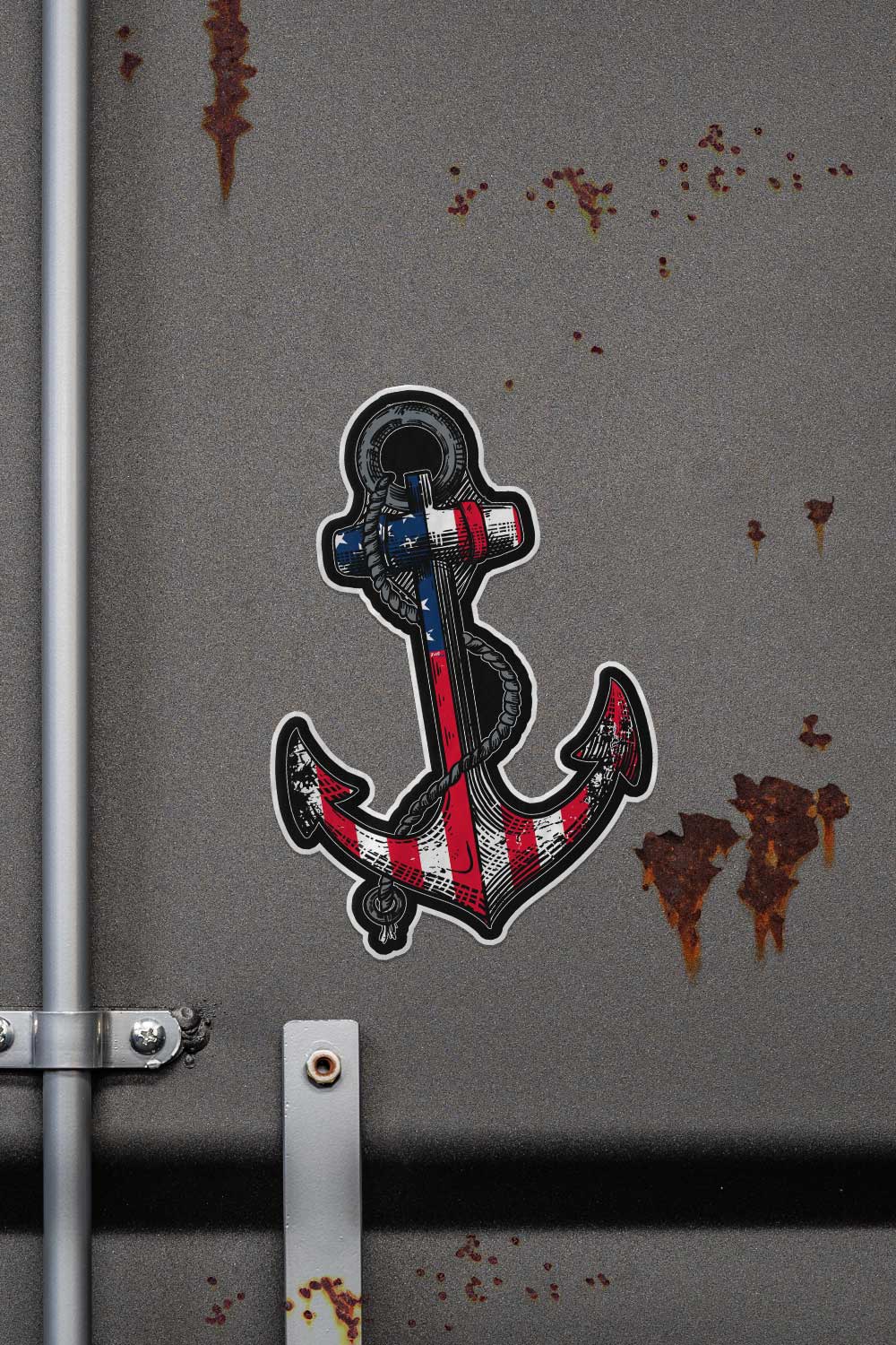 Sticker Anchor Flag Nine Line Apparel