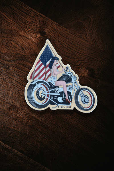 Sticker - Pin Up Motorcycle - Nine Line Apparel
