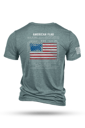 T-Shirt - American Flag Schematic - Nine Line Apparel