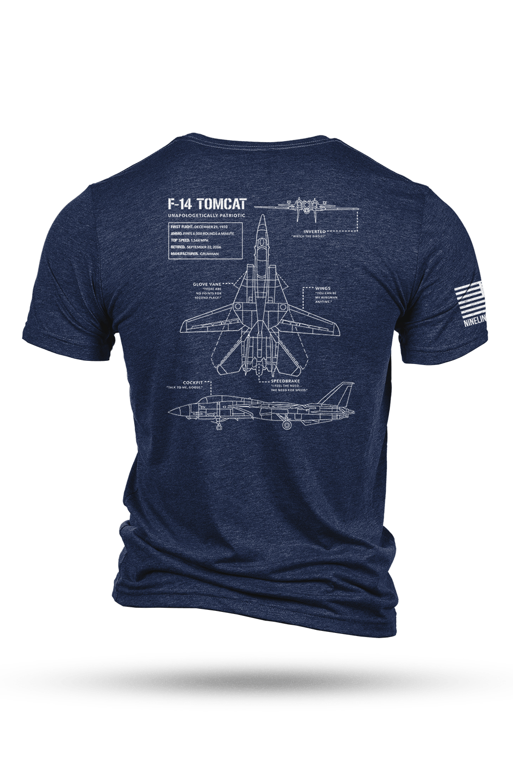 T-Shirt - F-14 Tomcat Schematic - Nine Line Apparel