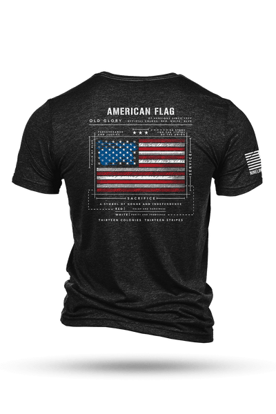 Tri-Blend T-Shirt - American Flag Schematic - Nine Line Apparel
