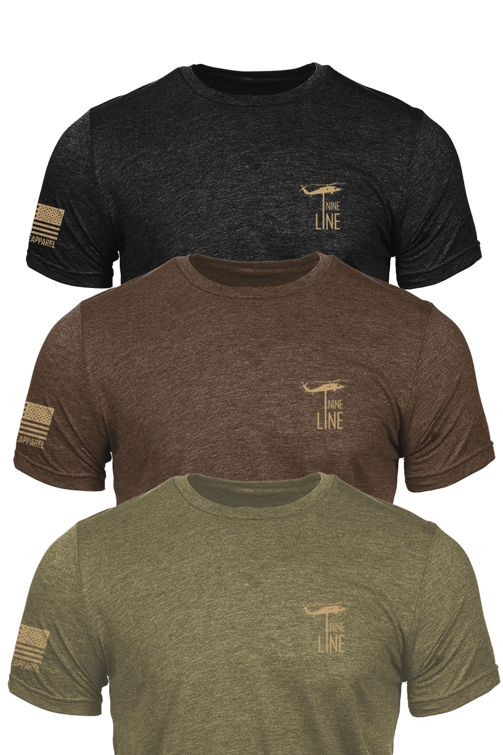 Tri-Blend T-Shirt - Earth Pack [3 Shirts] - Nine Line Apparel