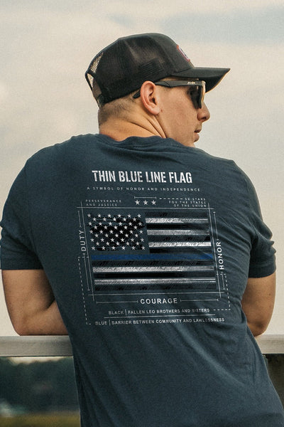 Tri-Blend T-Shirt - TBL FLAG SCHEMATIC - Nine Line Apparel