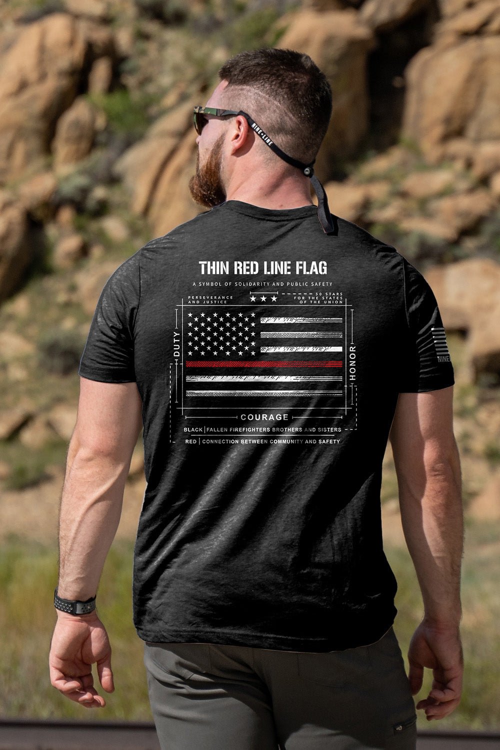 Tri-Blend T-Shirt - TRL Flag Schematic - Nine Line Apparel