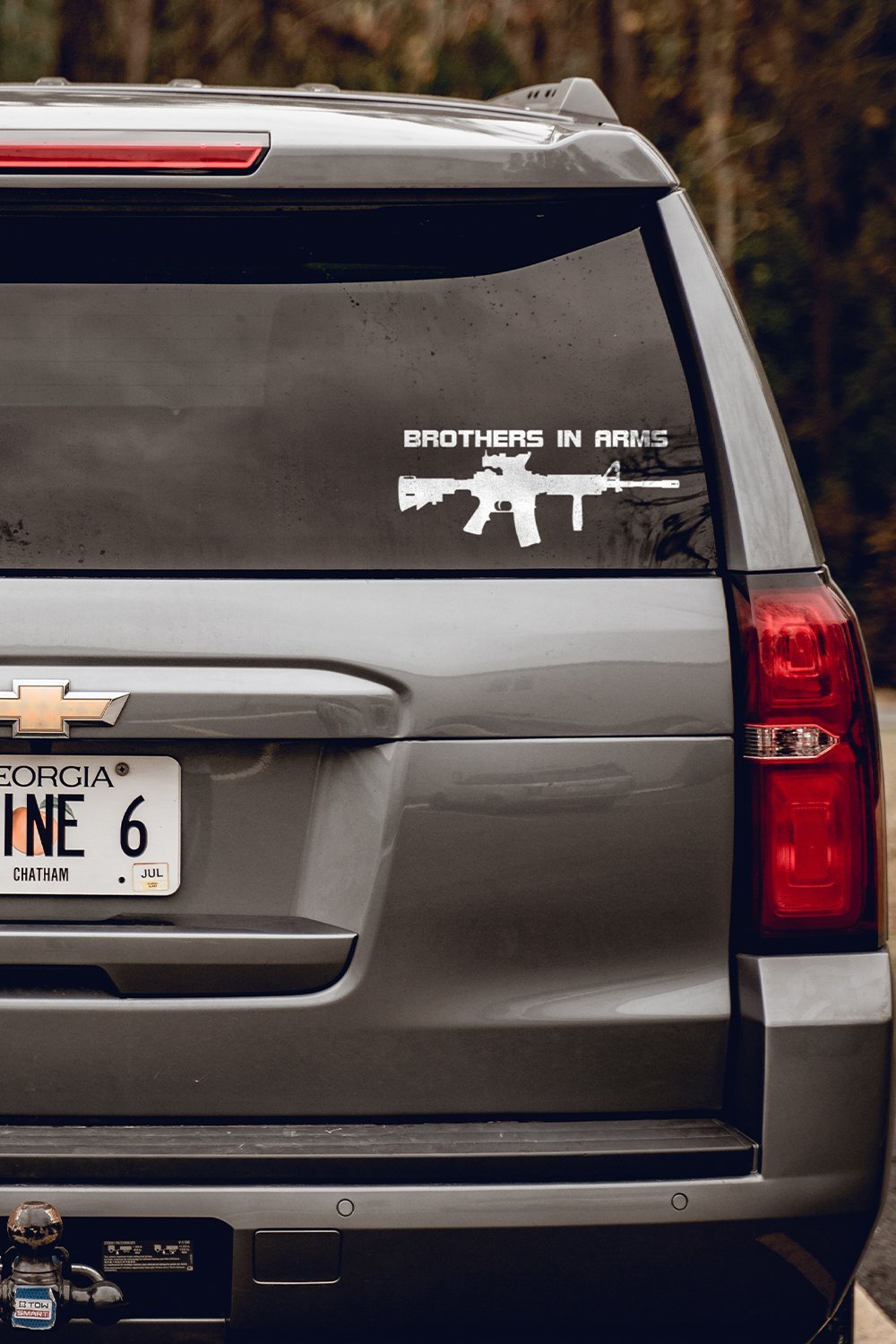 Vinyl Decal - Brothers in Arms Rifle (White) - Nine Line Apparel