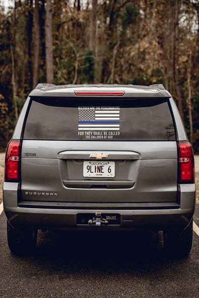 Vinyl Decal - Thin Blue Line - Patriots Club - Nine Line Apparel