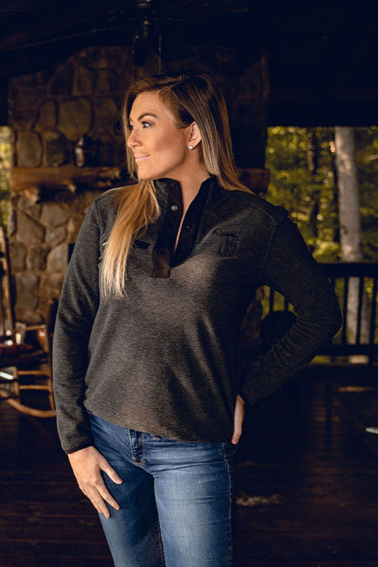 Women's 5 Button Fleece Pullover - Nine Line Apparel