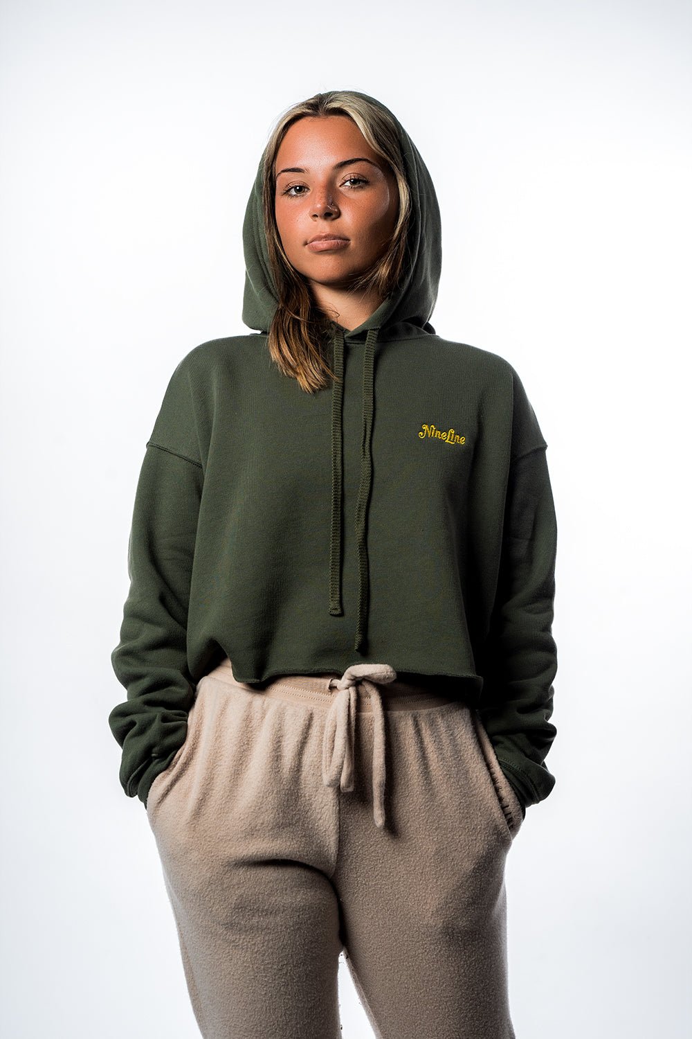 Women's Cropped Fleece Hoodie - Nine Line Apparel