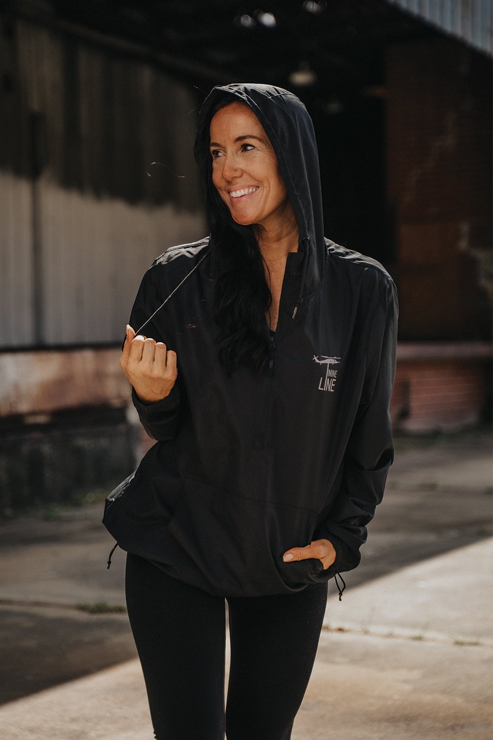 Women's Hooded 1/4 Zip Windbreaker - Nine Line Apparel