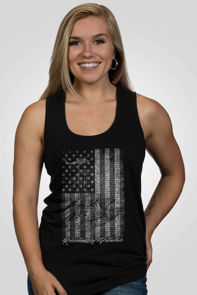 Women's Racerback Tank - American Drop Line - Nine Line Apparel