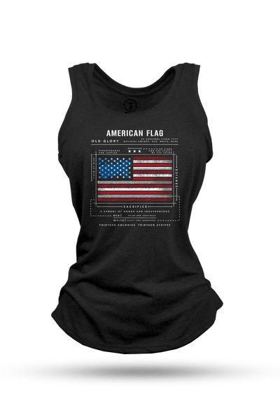 Women's Racerback Tank - American Flag Schematic - Nine Line Apparel