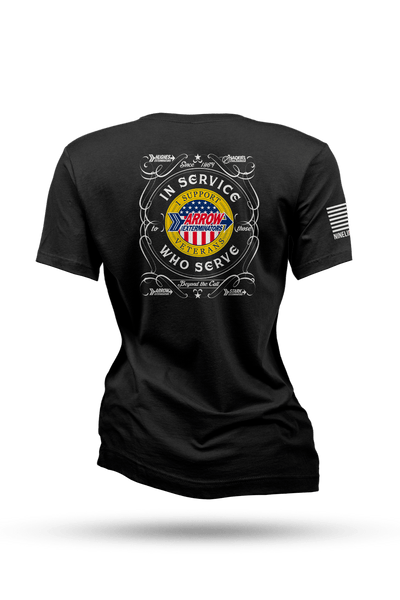 Women's Relaxed Fit V-Neck Shirt - Arrow Exterminators - Nine Line Apparel