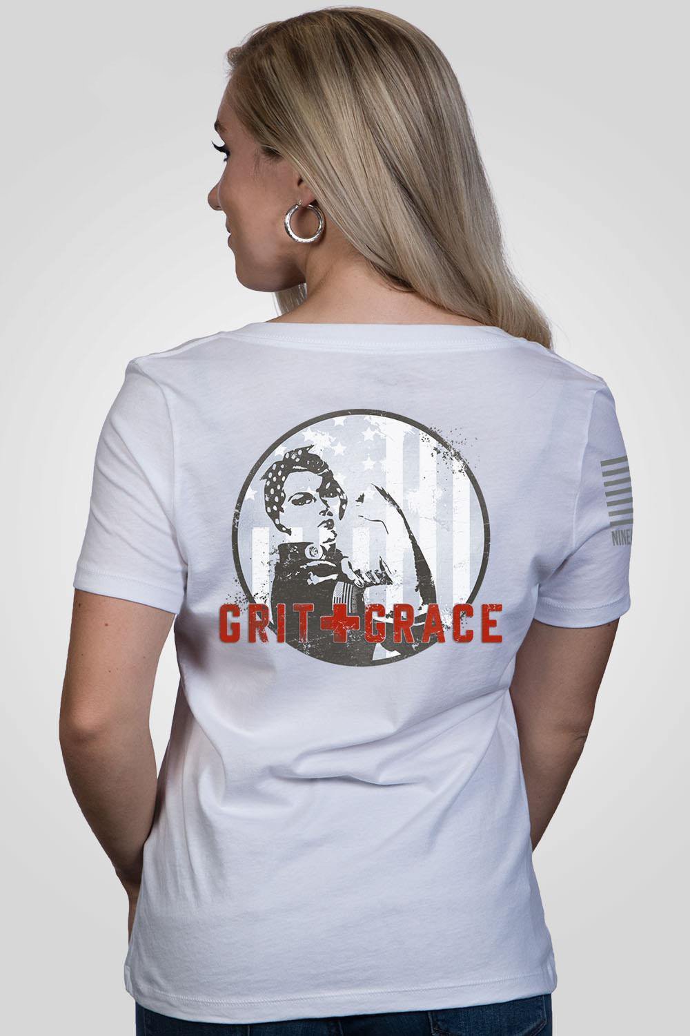 Women's Relaxed Fit V-Neck Shirt - Grit and Grace - Nine Line Apparel