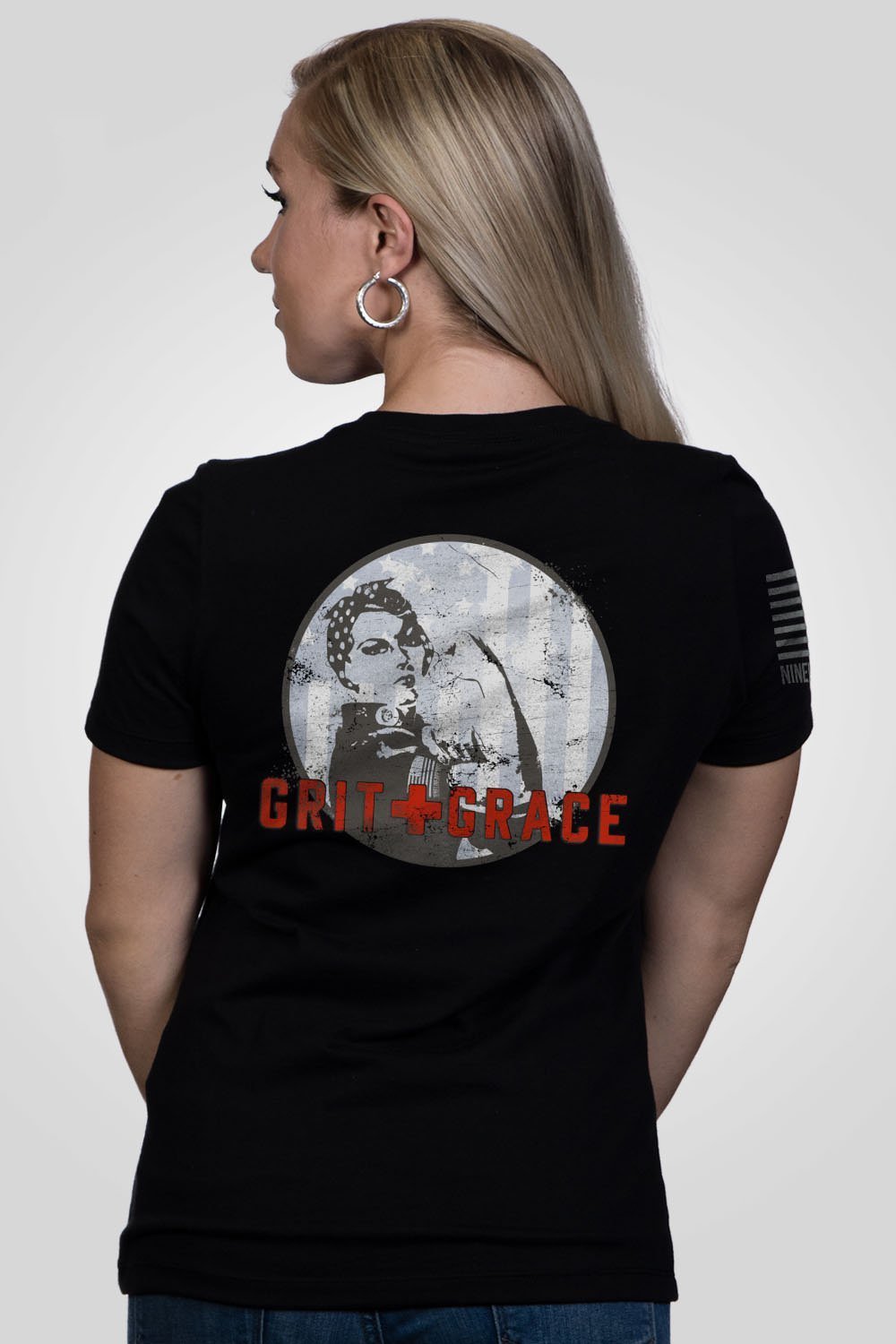 Grit and Grace - Women's V-Neck Shirt - Rosie The Riveter – Nine Line ...