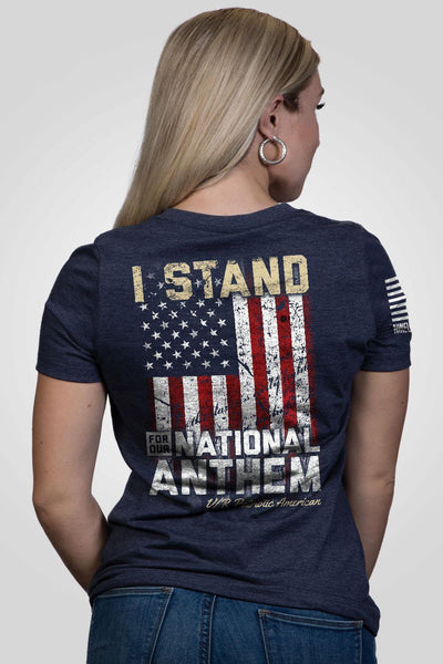 Women's Relaxed Fit V-Neck Shirt - I Stand - Nine Line Apparel