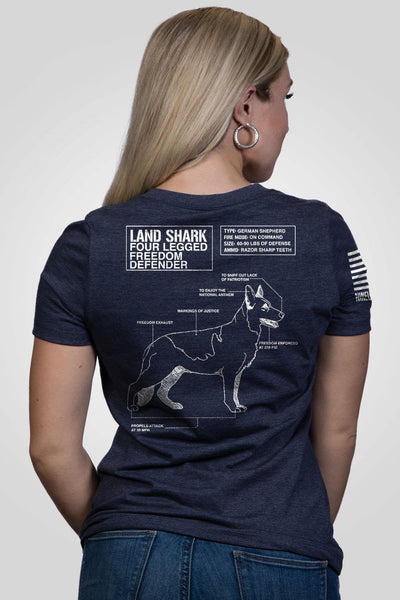 Women's Relaxed Fit V-Neck Shirt - Land Shark - Nine Line Apparel