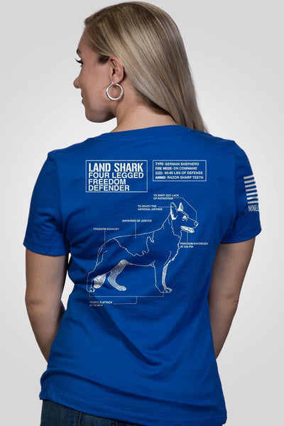 Women's Relaxed Fit V-Neck Shirt - Land Shark - Nine Line Apparel