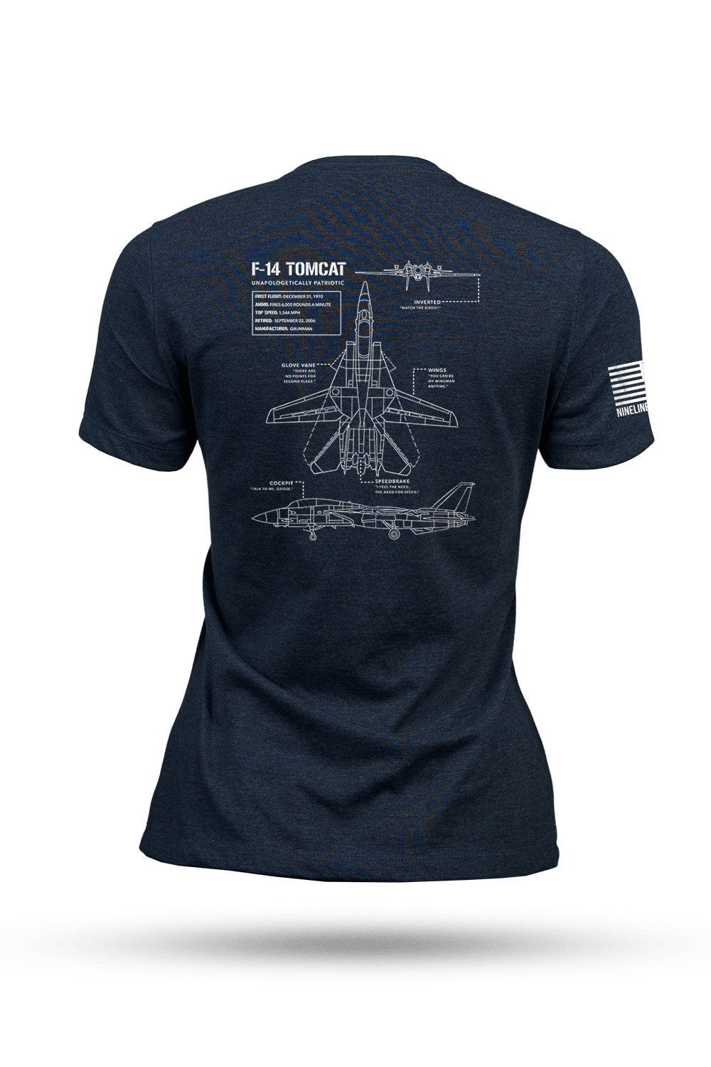 Women's T-Shirt - F-14 Tomcat Schematic - Nine Line Apparel