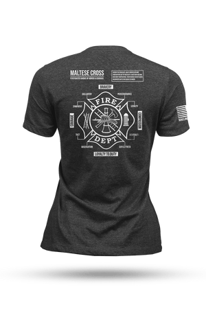 Women's Tri-Blend T-Shirt - Maltese Cross Schematic - Nine Line Apparel