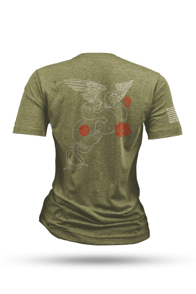 Women's Tri-Blend T-Shirt - Rod Of Caduceus Snakes - Nine Line Apparel