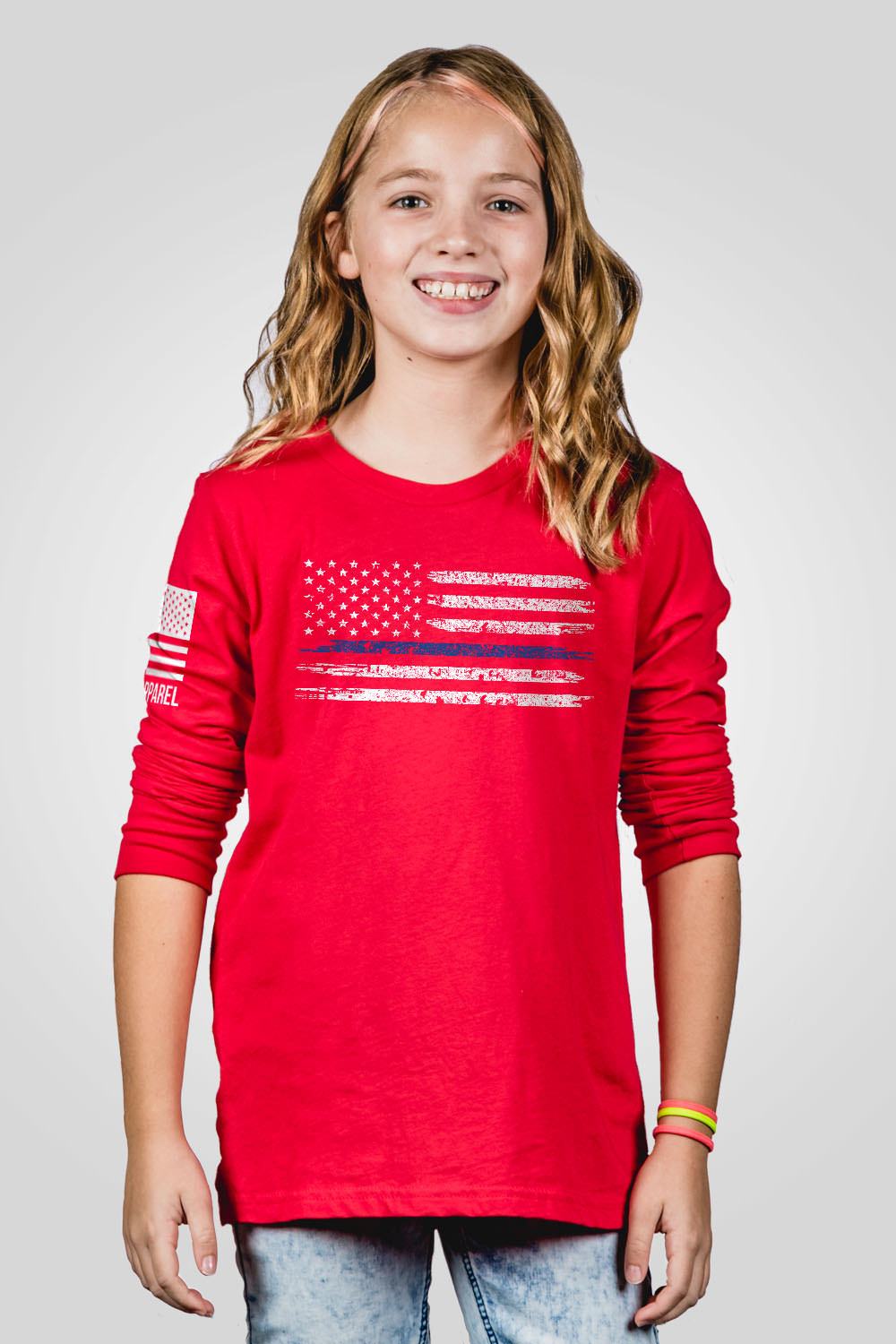 Youth Long Sleeve - Thin Blue - Nine Line Apparel