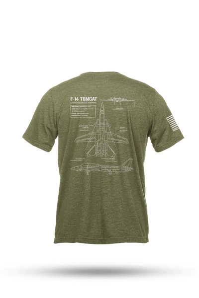 Youth Tri-Blend T-Shirt - F-14 Tomcat Schematic - Nine Line Apparel