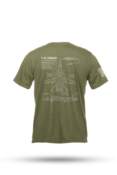 Youth Tri-Blend T-Shirt - F-14 Tomcat Schematic - Nine Line Apparel